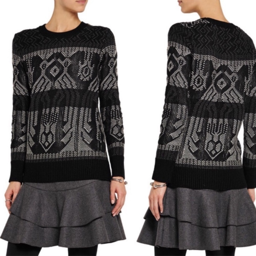 J. Crew mixed stitch blanket sweater B6521